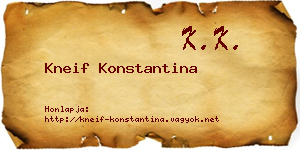 Kneif Konstantina névjegykártya